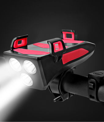 ইউএসবি রিচার্জযোগ্য এলইডি বাইক হেডলাইট বাইক হর্ন ফোন হোল্ডার নাইট রাইডিংয়ের জন্য পাওয়ার ব্যাংক