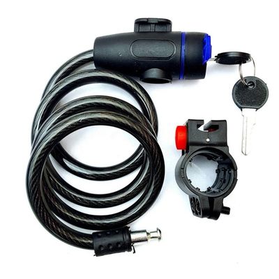 অ্যান্টি-চুরি সাইকেল সিকিউরিটি লক স্টেইনলেস স্টীল ক্যাবল কয়েল জন্য কাসল মোটরসাইকেল সাইকেল MTB সাইকেল 2 কী সহ