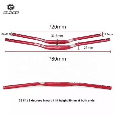 330g/353g অ্যালুমিনিয়াম খাদ সাইকেল হ্যান্ডেল 31.8*720/780mm মাউন্টেন বাইক উত্সাহীদের জন্য