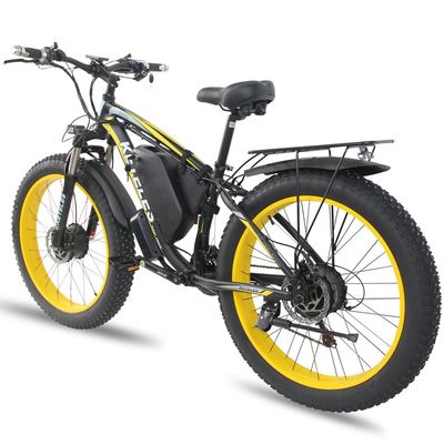 26AH 2000W উচ্চ ক্ষমতা দুই চাকা ড্রাইভ ডুয়াল মোটর ইলেকট্রিক সাইকেল 26x4.0 ইঞ্চি ফ্যাট টায়ার সঙ্গে