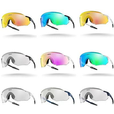 ক্লায়েন্টের লোগো মুদ্রণ করুন ইউনিসেক্স কাস্টমাইজযোগ্য রিমল সাইকেল চশমা রঙ পরিবর্তনকারী গগলস