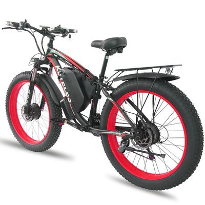 26AH 2000W উচ্চ ক্ষমতা দুই চাকা ড্রাইভ ডুয়াল মোটর ইলেকট্রিক সাইকেল 26x4.0 ইঞ্চি ফ্যাট টায়ার সঙ্গে