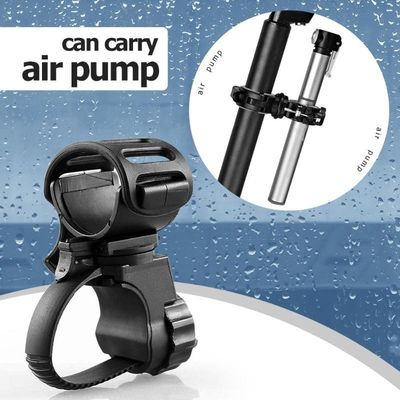 সাইকেল কালো রাবার ABS নির্মাণের জন্য 360 ডিগ্রী ঘোরানো সামনের হালকা ক্লিপ ক্ল্যাম্প