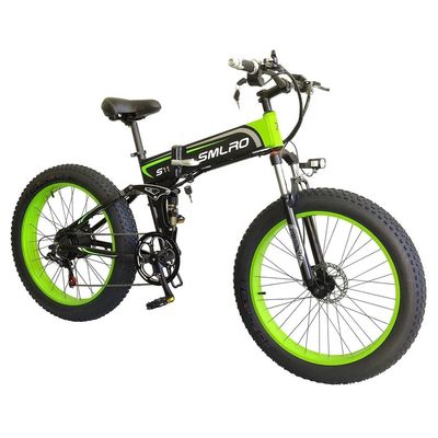 ইলেকট্রিক বাইক ফ্যাট টায়ার ভাঁজ 13AH SMLRO S11 26x4.0 ইঞ্চি 48V 1000W মোটর 7 গতি