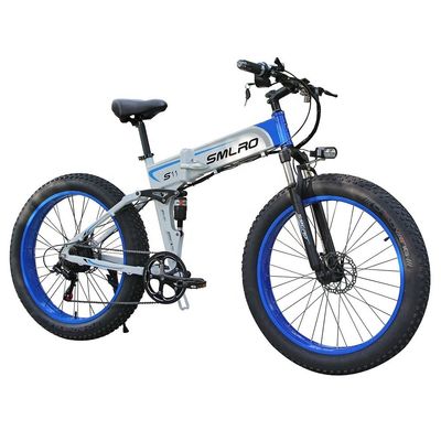ইলেকট্রিক বাইক ফ্যাট টায়ার ভাঁজ 13AH SMLRO S11 26x4.0 ইঞ্চি 48V 1000W মোটর 7 গতি