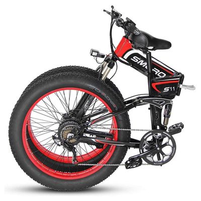 ইলেকট্রিক বাইক ফ্যাট টায়ার ভাঁজ 13AH SMLRO S11 26x4.0 ইঞ্চি 48V 1000W মোটর 7 গতি