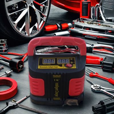 Tiroflx সাধারণ 15A স্মার্ট অটো ব্যাটারি চার্জার 12V/24V গাড়ি এবং মোটরসাইকেল জন্য