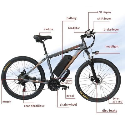 26 &quot;পেশাদার K820 মাউন্টেন ই-বাইক 48V 350W রিয়ার হাব মোটরের শক্তি অনুভব করুন