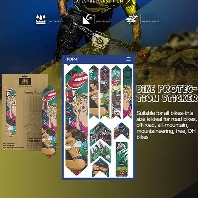 অ্যান্টি-স্লিপ এমটিবি ফ্রেম সুরক্ষা এবং কাস্টমাইজড রোড বাইক ডিজাইনের জন্য পিভিসি বাইক স্টিকার