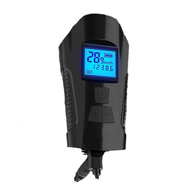 কালো ইউএসবি চার্জিং বাইক ফ্রন্ট লাইট ফ্ল্যাশলাইট হ্যান্ডেলার সাইক্লিং হেড লাইট স্পিড মিটার এলসিডি স্ক্রিন